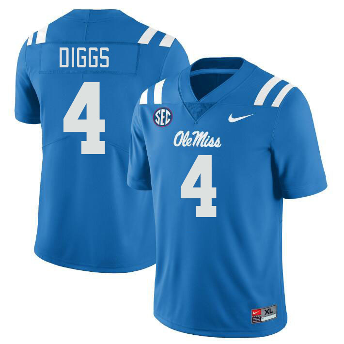 Ole Miss Rebels #4 Logan Diggs College Football Jerseys Stitched Sale-Power Blue